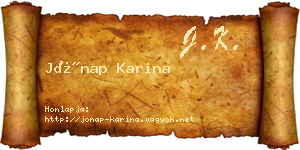 Jónap Karina névjegykártya